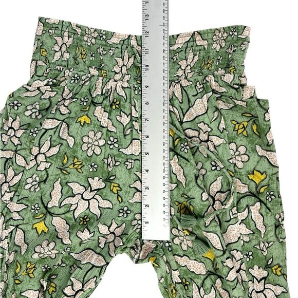 Aerie Green Floral Viscose Lightweight Joggers Pants Drawstring Waist Size Small - Picture 5 of 9